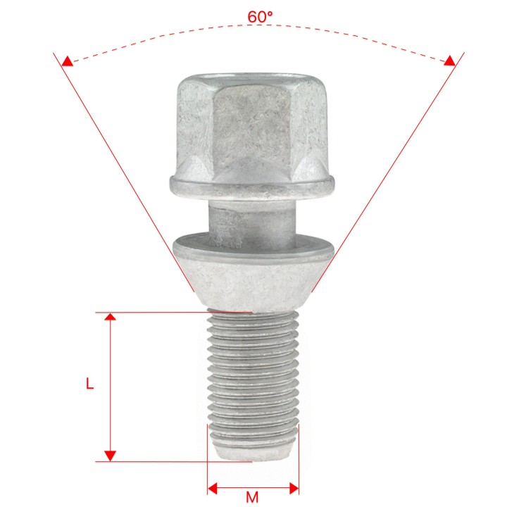 Śruby do kół GETMANN M12×1.25×26 mm (BB26C1M17) | Szekla4x4