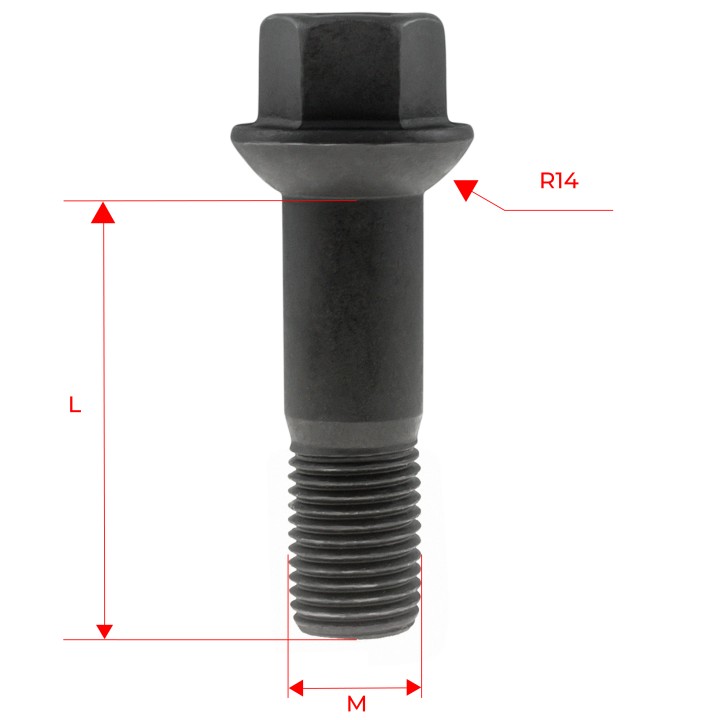 Śruby do kół GETMANN M14×1.5×45 mm (20xB) | Szekla4x4