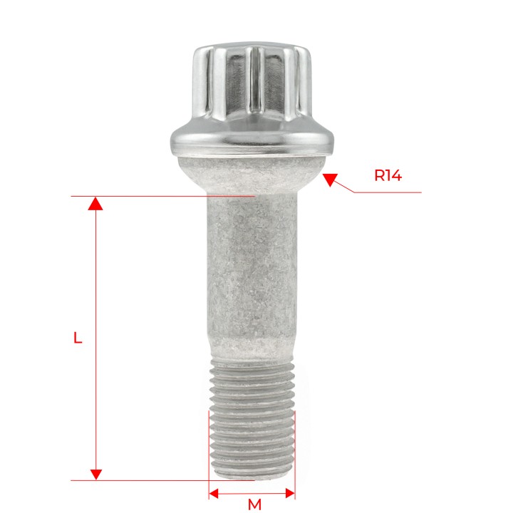 Śruby do kół GETMANN M14×1.5×48.5 mm (BD) | Szekla4x4