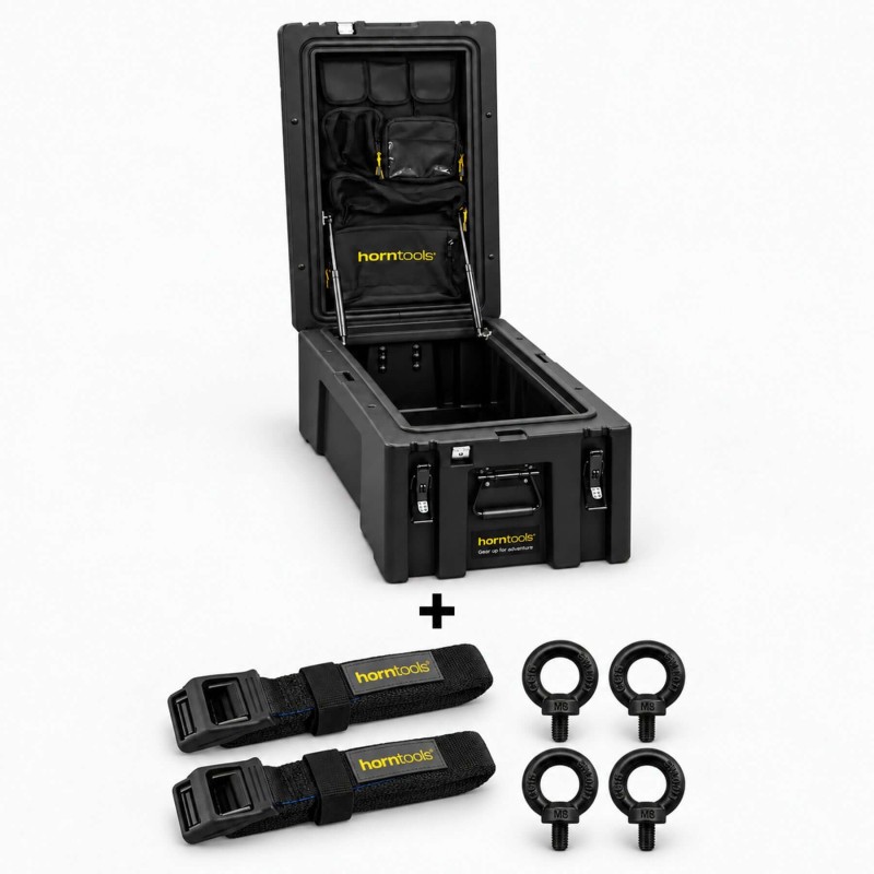 Skrzynia transportowa horntools 102 l + zestaw mocujący