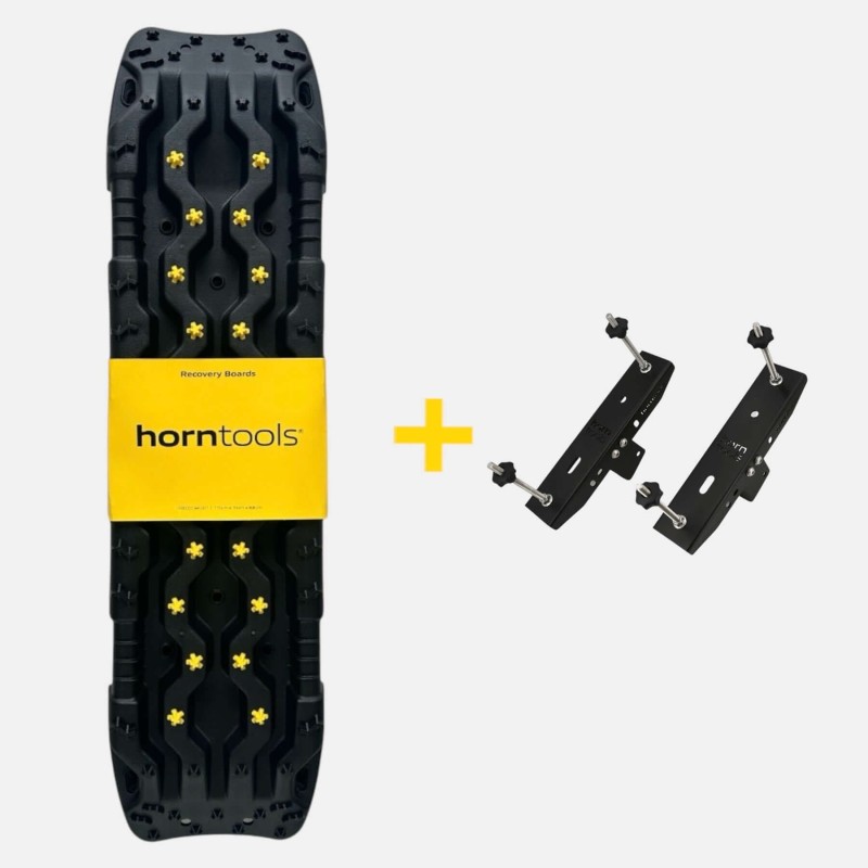 Trapy horntools z uchwytem na bagażnik, komplet, czarne
