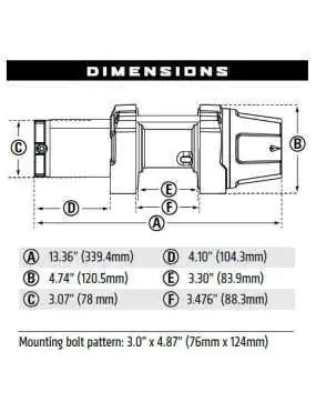 Warn VRX 35-s lina syntetyczna Powersports Winch Moose wyciągarka