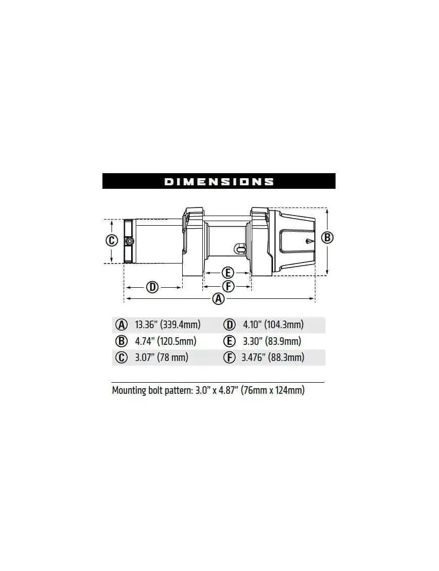 Warn VRX 35-s lina syntetyczna Powersports Winch Moose wyciągarka