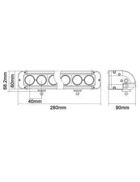 Panel LED 60W 6x10W CREE 5160lm combo 2 flood 4 spot 2 flood listwa