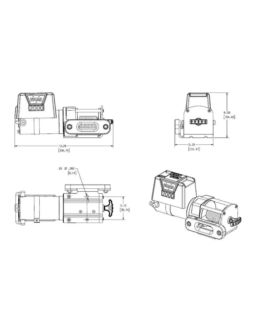 WARN DC 2000 907kg 12V 