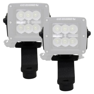 UCHWYTY MONTAŻOWE KWADRATOWEJ LAMPY LED 3X3" POD SZYBĄ GO RHINO - JEEP WRANGLER JL