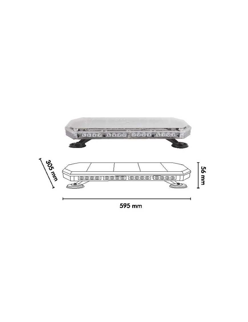 BELKA OSTRZEGAWCZA LED 595X305X56MM R65 R10