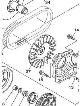 Koło pasowe wariatora Yamaha 3B4-17611-00-00 | Szekla4x4.pl