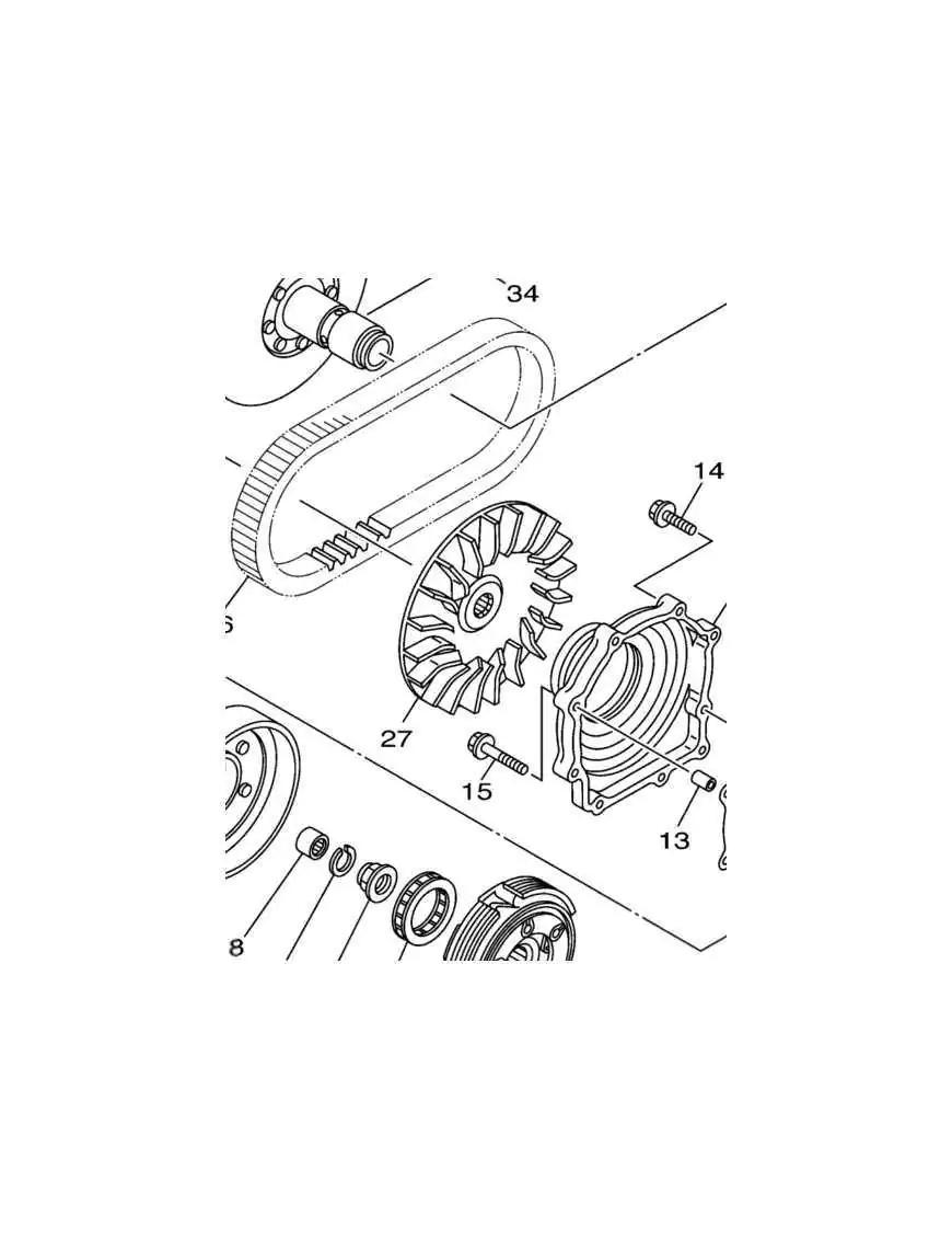 Koło pasowe wariatora Yamaha 3B4-17611-00-00 | Szekla4x4.pl