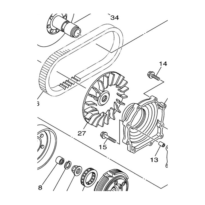 Koło pasowe wariatora Yamaha 3B4-17611-00-00