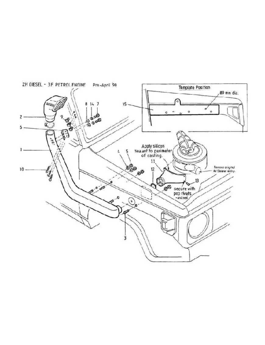 Snorkel Toyota Land Cruiser serii 70-75