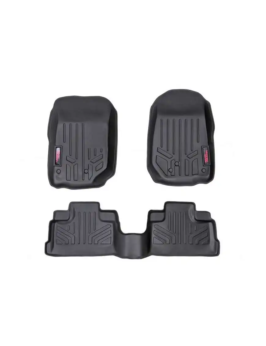 Rubber Floor Mats for Rough Country Jeep Wrangler 07-13 4-door