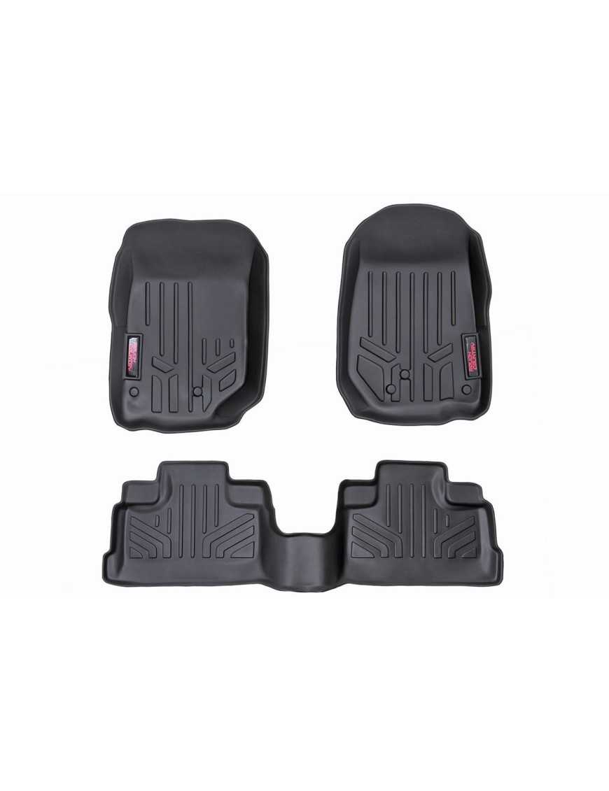 Rubber Floor Mats for Rough Country Jeep Wrangler 14-18 4 doors