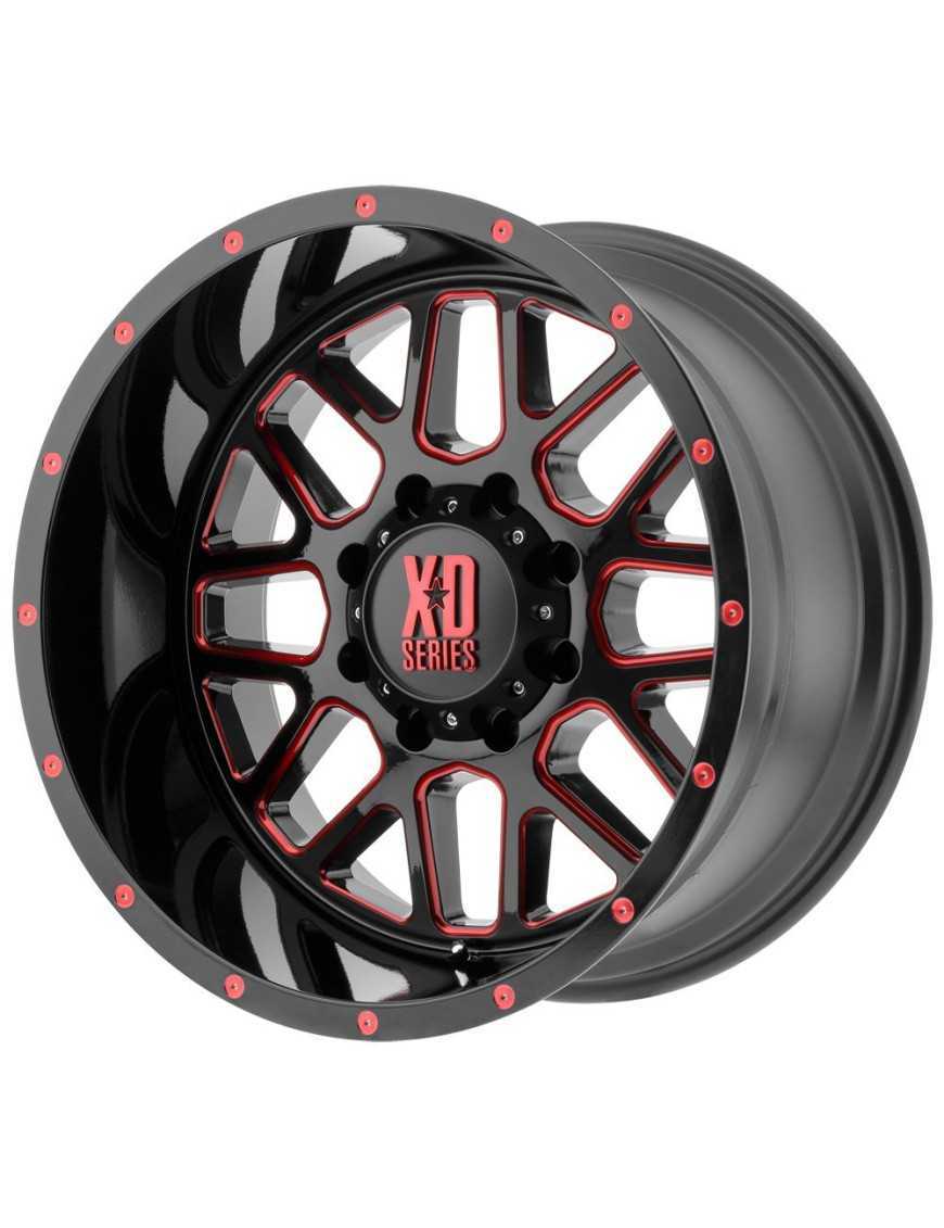 Felga Aluminiowa 10x20'' 5x127 ET-24 XD 820 Grenade Czarny z Czerwonym Akcentem - Jeep Wrangler JK