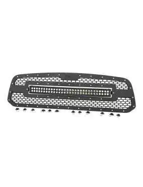 Grill with Double LED Light 30" Black Series Rough Country - Dodge RAM 1500 13-18