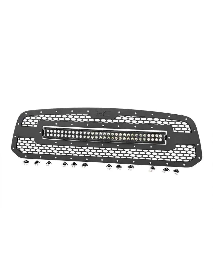 Grill with Double LED Light 30" Black Series Rough Country - Dodge RAM 1500 13-18