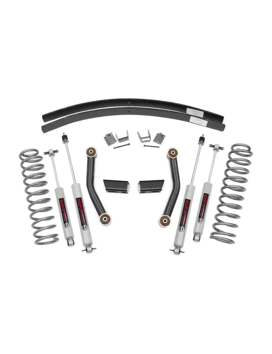 3" Lift Suspension Kit with N3 Rough Country Shocks - Jeep Cherokee XJ 84-01