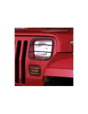 Front Headlight and Turn Signal Covers SMITTYBILT Black - Jeep Wrangler YJ