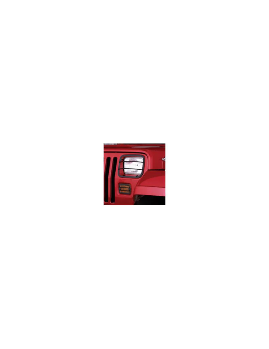 Front Headlight and Turn Signal Covers SMITTYBILT Black - Jeep Wrangler YJ