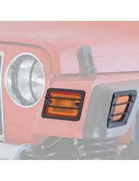 Black Smittybilt Euro Turn Signal Covers - Jeep Wrangler TJ