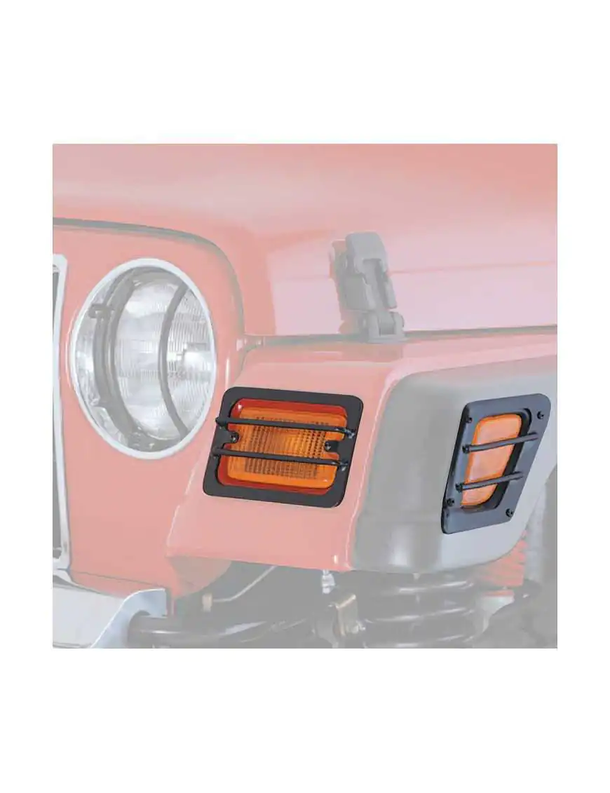 Black Smittybilt Euro Turn Signal Covers - Jeep Wrangler TJ