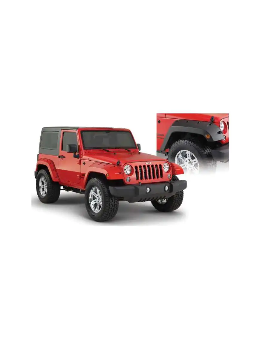 Fender Flares, BUSHWACKER Pocket Style front, standard width - Jeep Wrangler JK