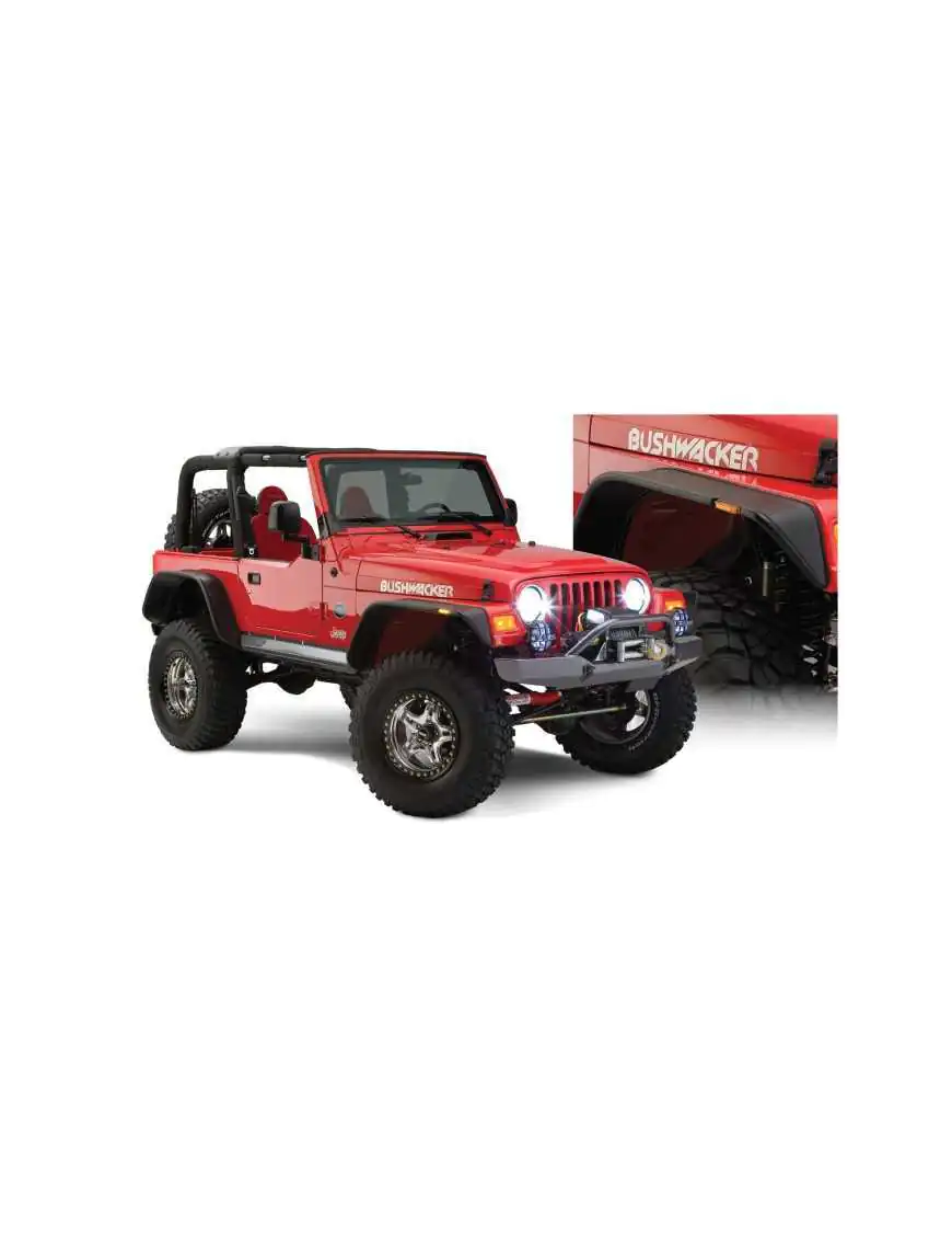 Bushwacker Flat Style Fender Flares - Jeep Wrangler TJ