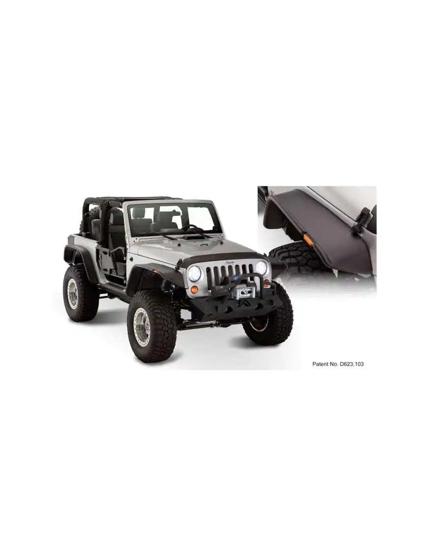 Bushwacker Flat Style Fender Flares - Jeep Wrangler JK 2 door