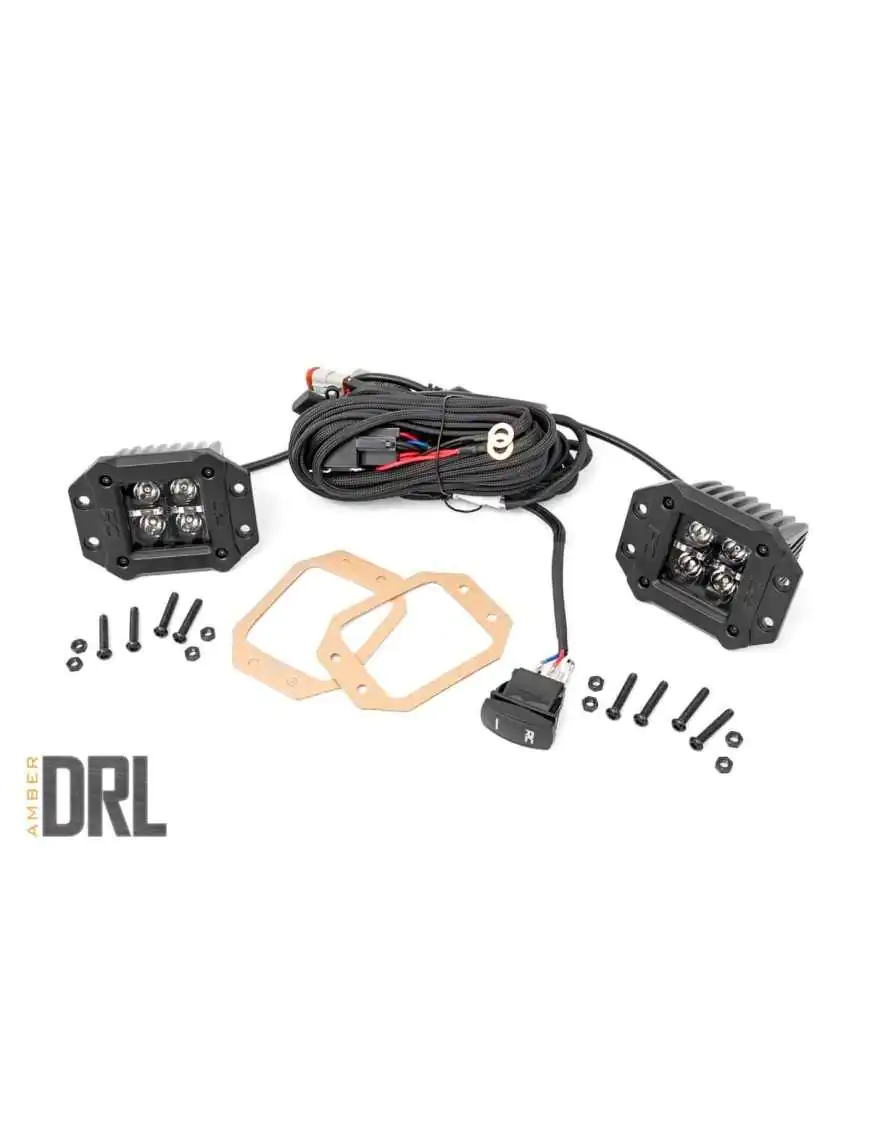 Wpuszczane Lampy LED 2" Black Series DRL Biały Rough Country