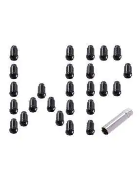 Security Locking Nuts Set 14mm x 1.5 Wheel Pros 25 Pieces (black)