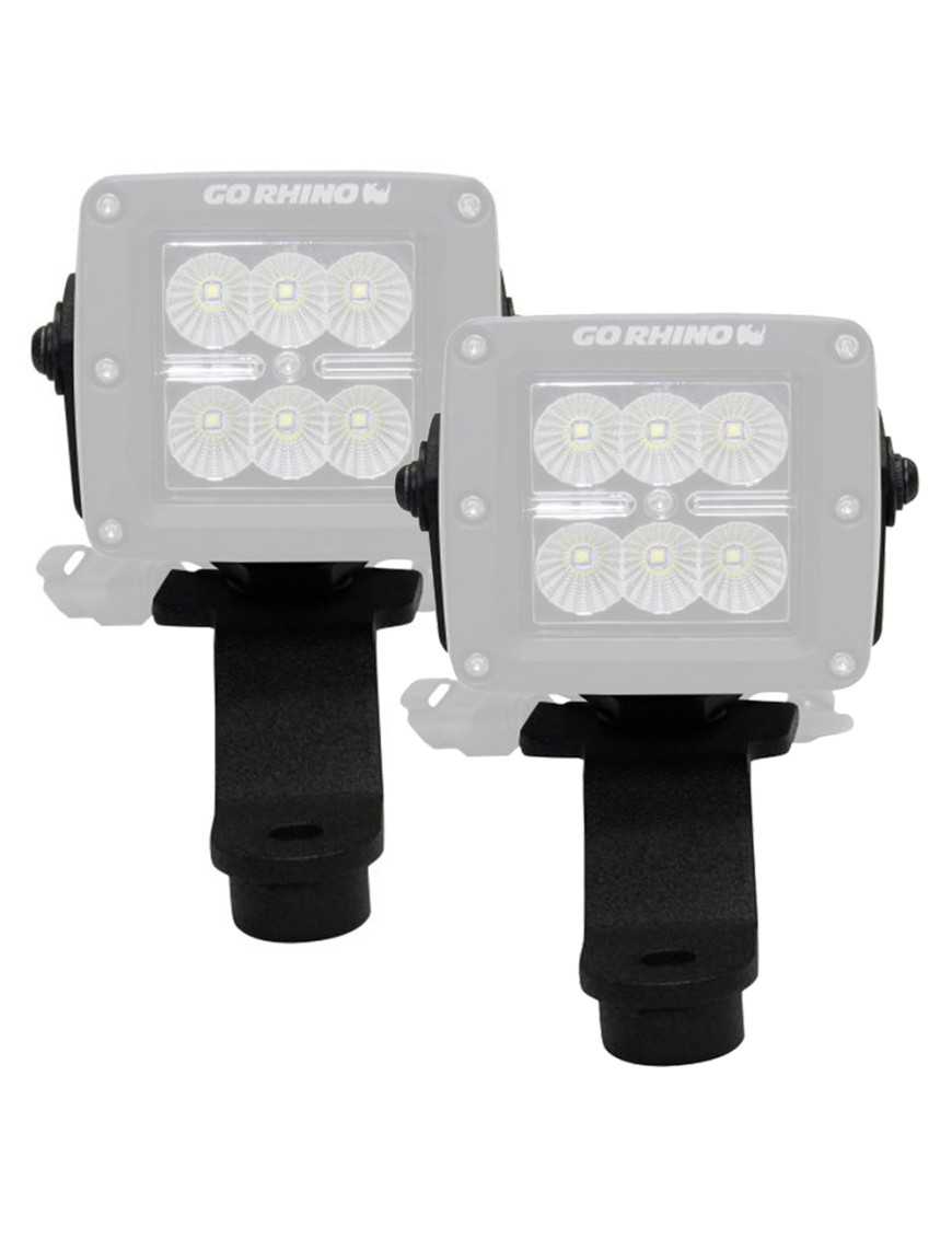 Uchwyty Montażowe Kwadratowej Lampy LED 3x3" pod Szybą Go Rhino - Jeep Wrangler JL