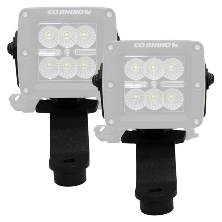 Uchwyty Montażowe Kwadratowej Lampy LED 3x3" pod Szybą Go Rhino - Jeep Wrangler JL