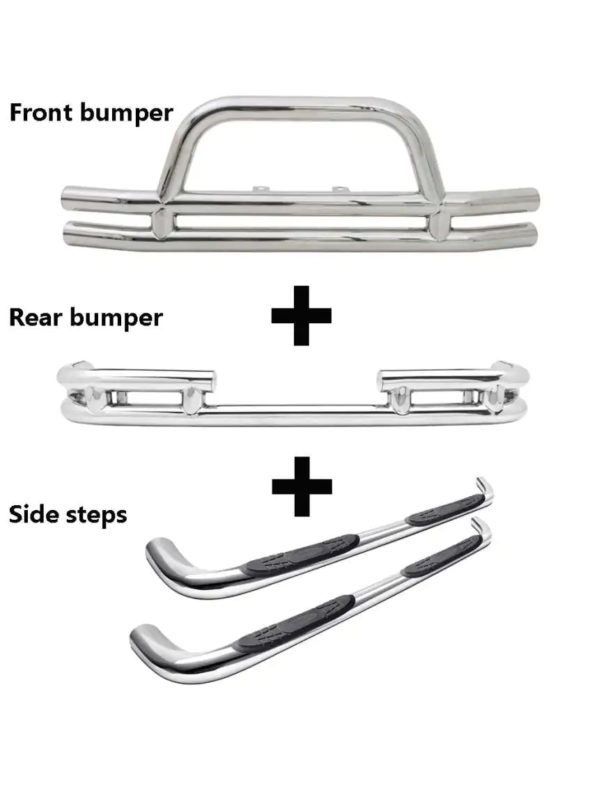 Bumper Bar Set + Sills, Stainless Steel Steps SMITTYBILT - Jeep Wrangler JK 07-18