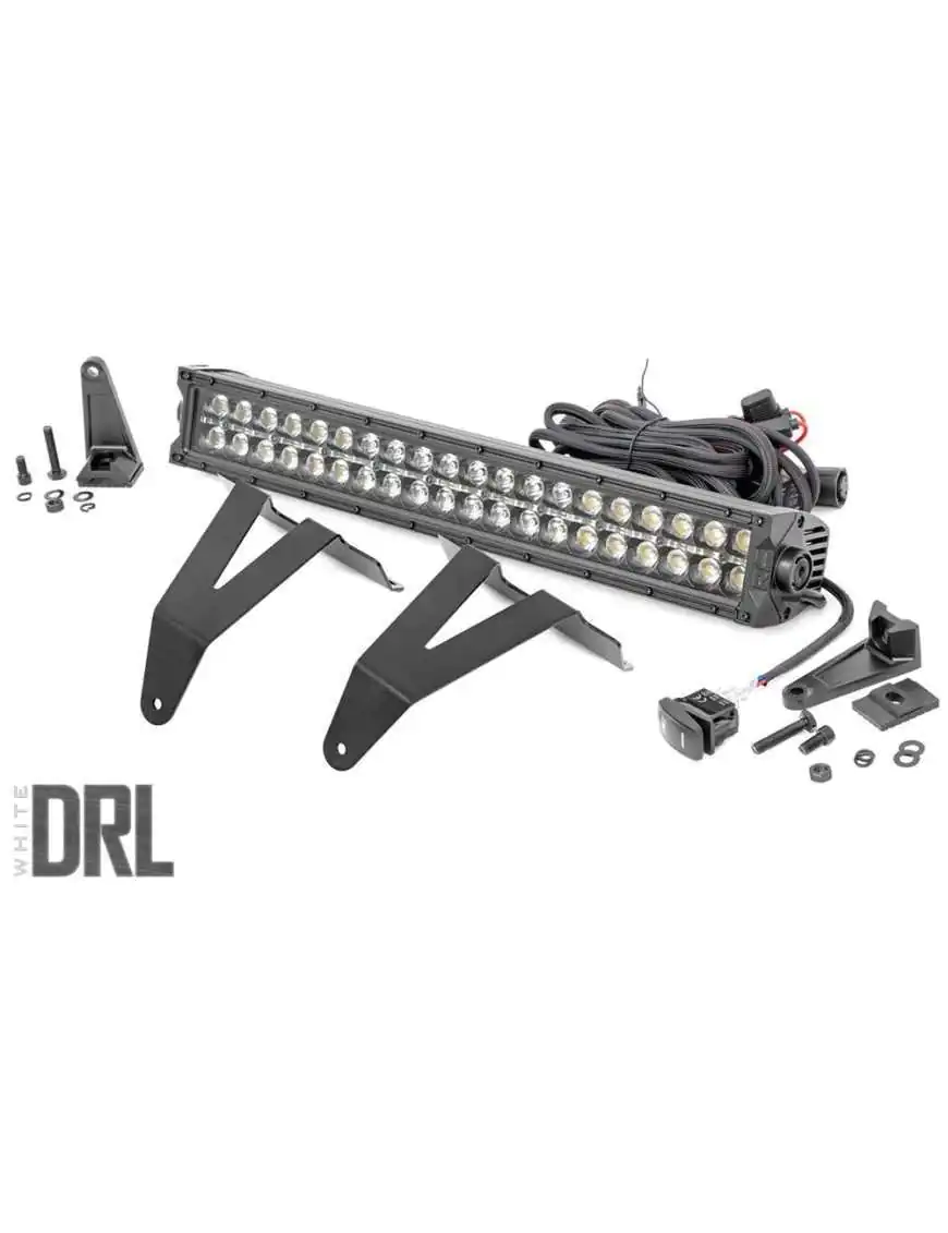 Bumper LED Light Bar Kit 20" Black Series DRL White Rough Country - Dodge RAM 1500