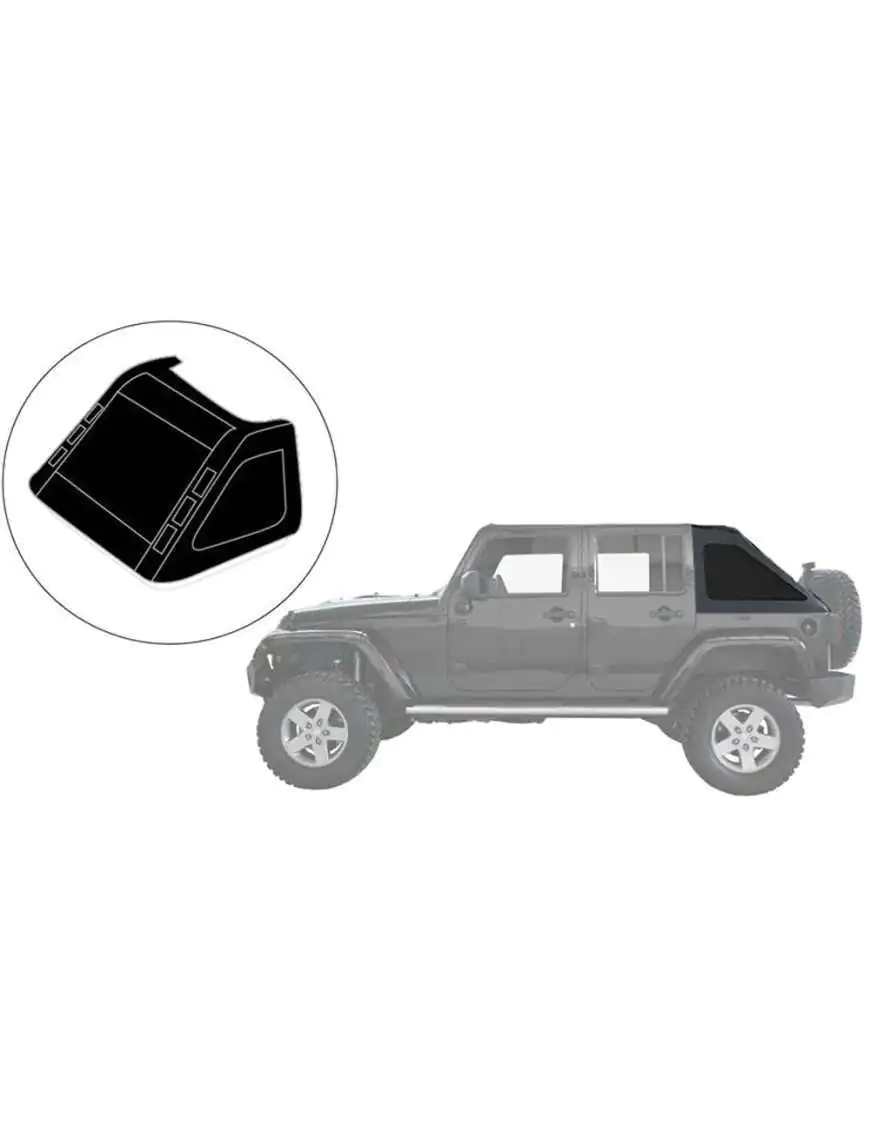 Fastback Style Trunk Cover with Windows - Jeep Wrangler JL 4 Door