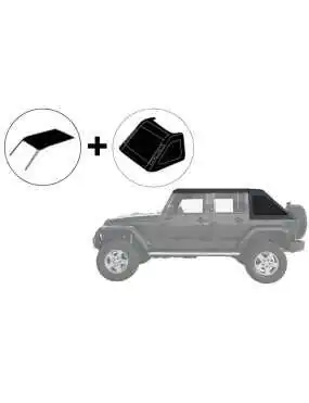 Dach Miękki Bezstelażowy typu Fastback z szybami - Jeep Wrangler JL 4 Drzwi