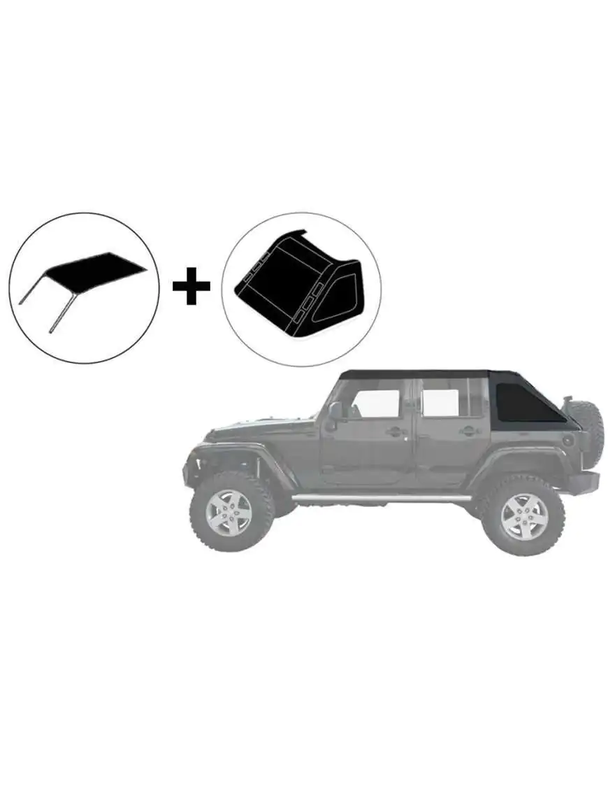 Soft Top Fastback Without Frame with Windows - Jeep Wrangler JL 4 Door