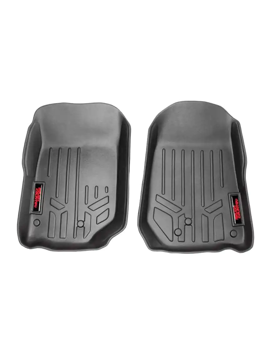 Front Rubber Floor Mats Rough Country - Jeep Wrangler TJ 97-06