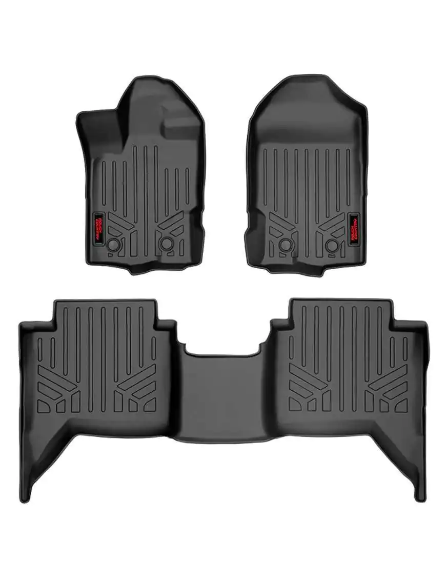 Rubber Floor Mats Rough Country - Ford Ranger 19-on Crew Cab