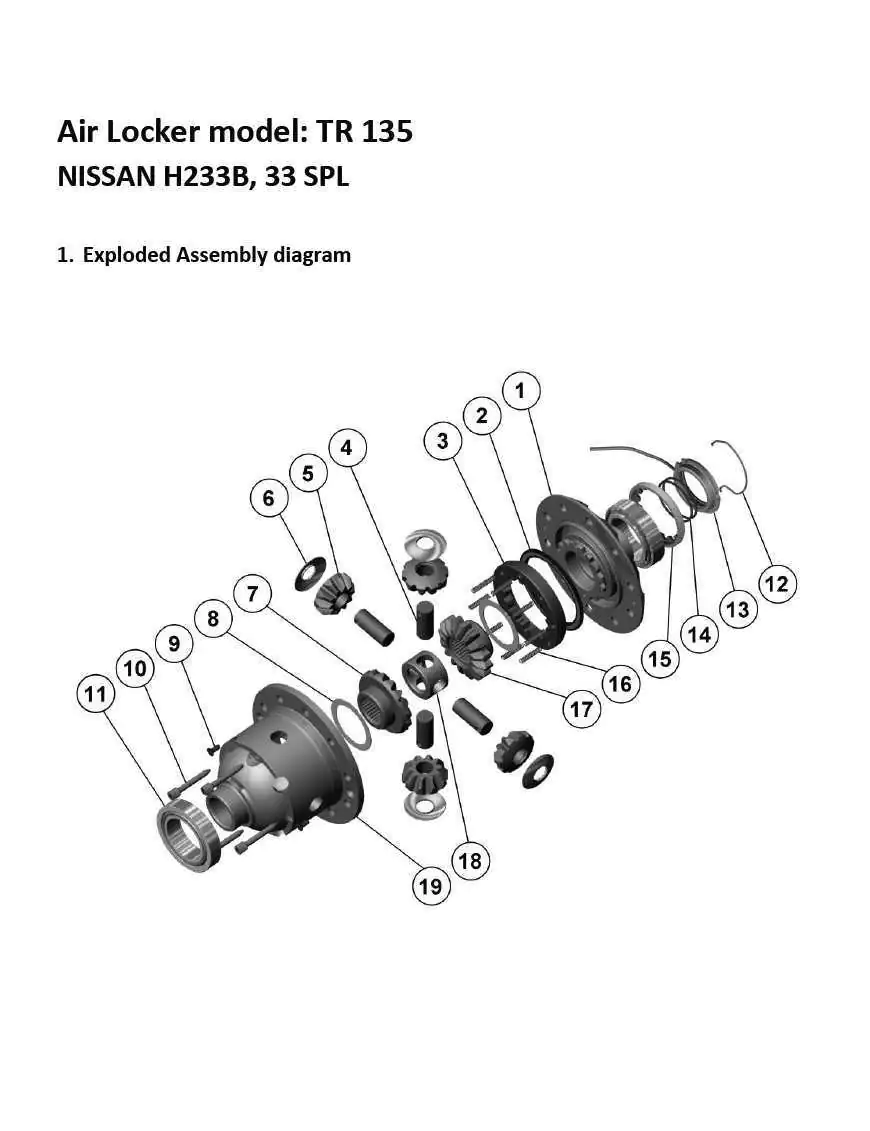 Blokada Nissan Patrol Y60 Y61 Terrano II tylna RD135 RD17