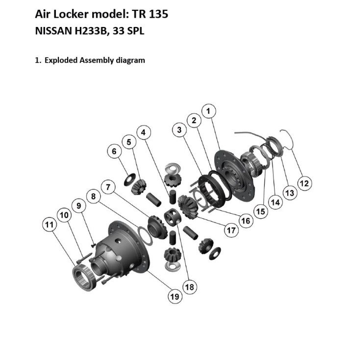 Blokada Nissan Patrol Y60 Y61 Terrano II tylna RD135 RD17