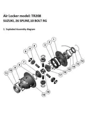 Blokada Nissan Patrol Y60 Y61 Terrano II przednia RD136 RD78a