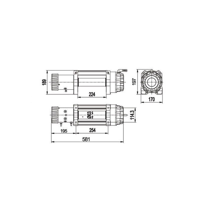 25m Syntetyk Wyciagarka Escape EVO 12500 5670kg IP68