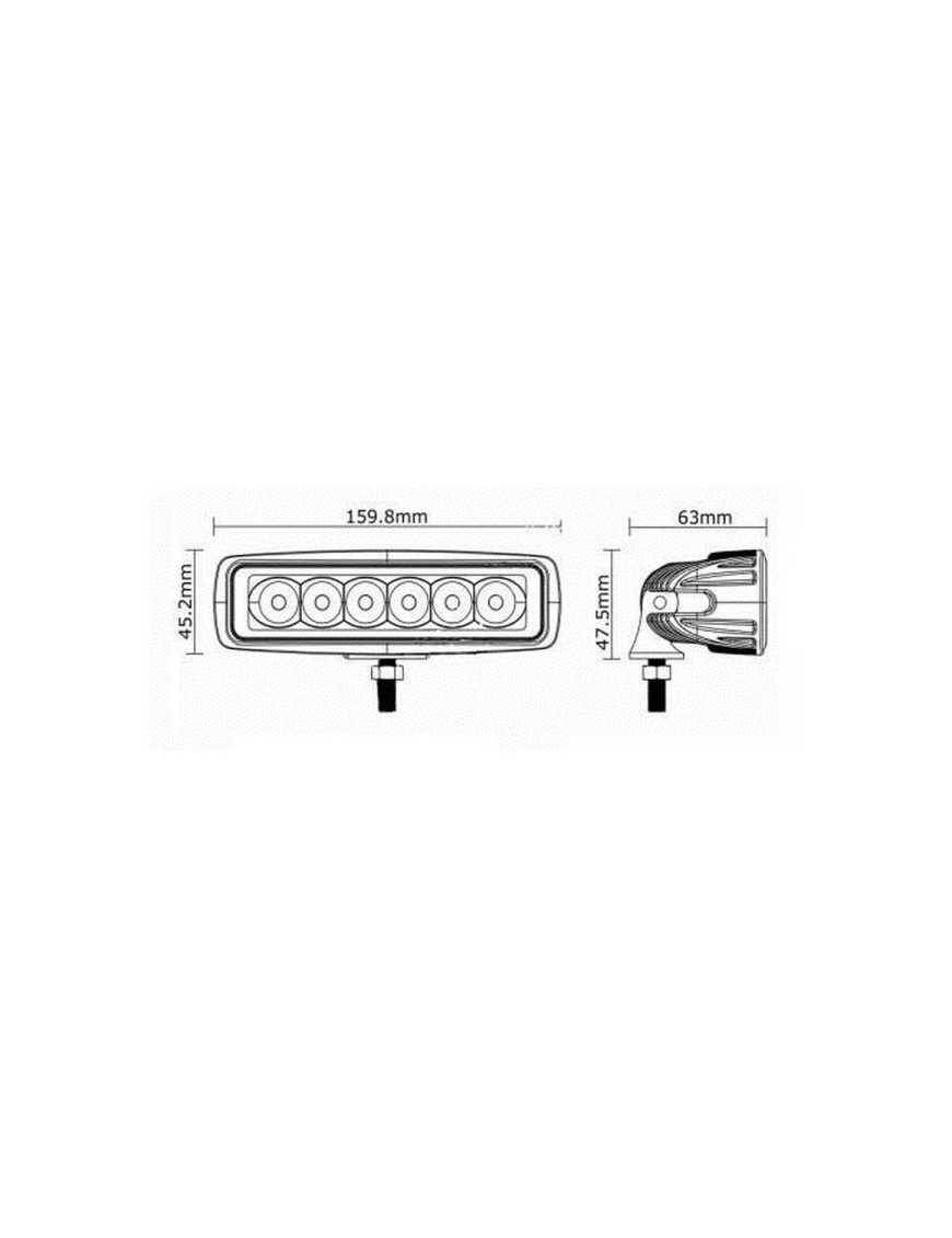 Lampa robocza 6x3W LED 18W 1200LM Flood Rozproszona