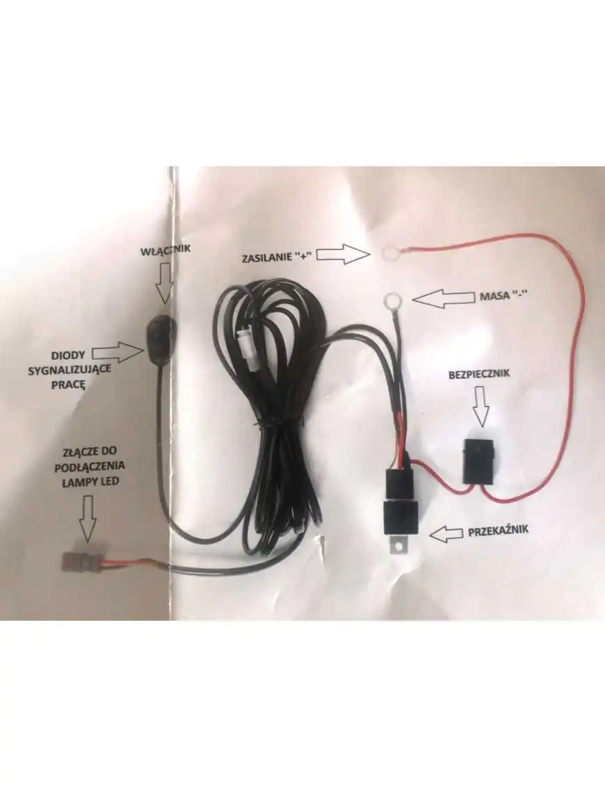 Zestaw kabli 40A 3m wiązka instalacji lamp LED