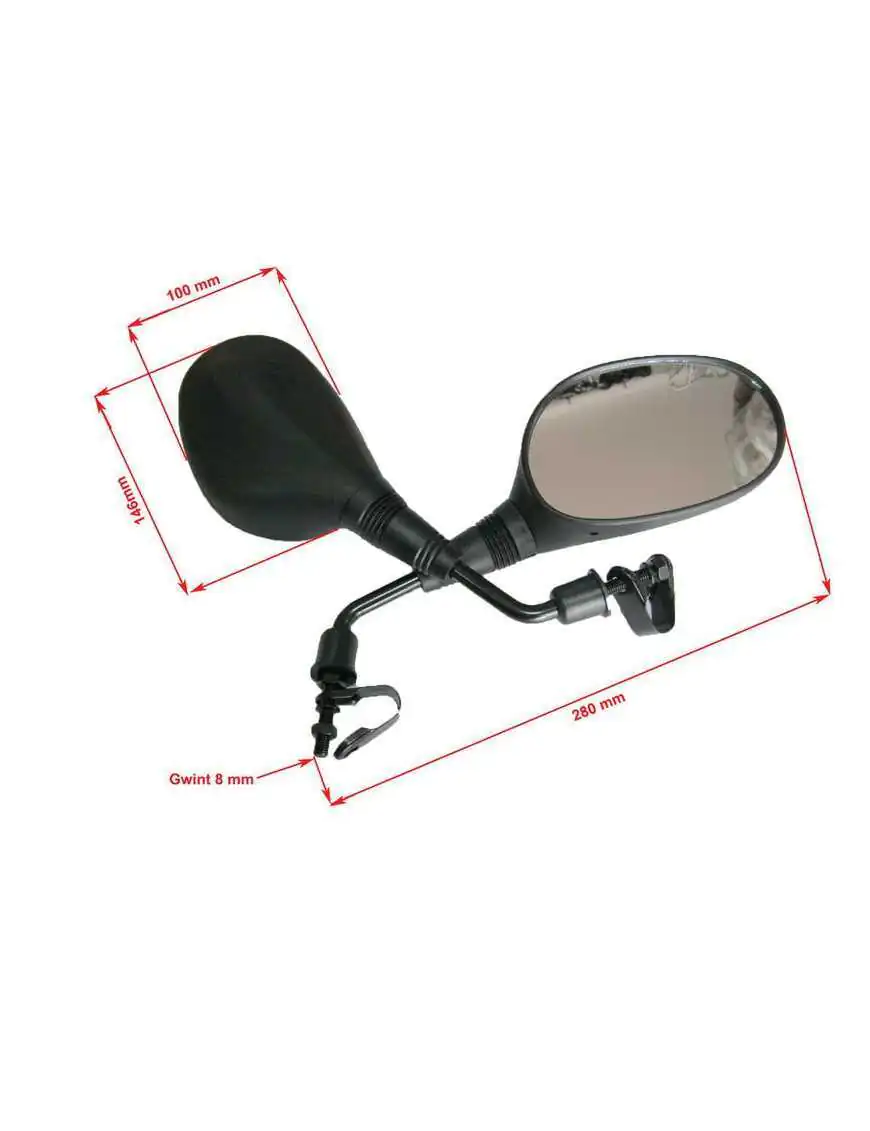 Mirrors Set Black Matte Thread 8mm model 8002 Polaris sportsman