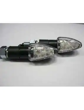 MINI BLACK LED TURN SIGNAL INDICATOR (E8) - set of 2 pieces