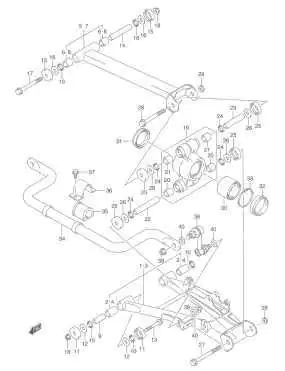 Uszczelniacz metalowo gumowy zawieszenia Suzuki LT-A 500 700 750 51255-18900 51255-31G00 | Szekla4x4.pl