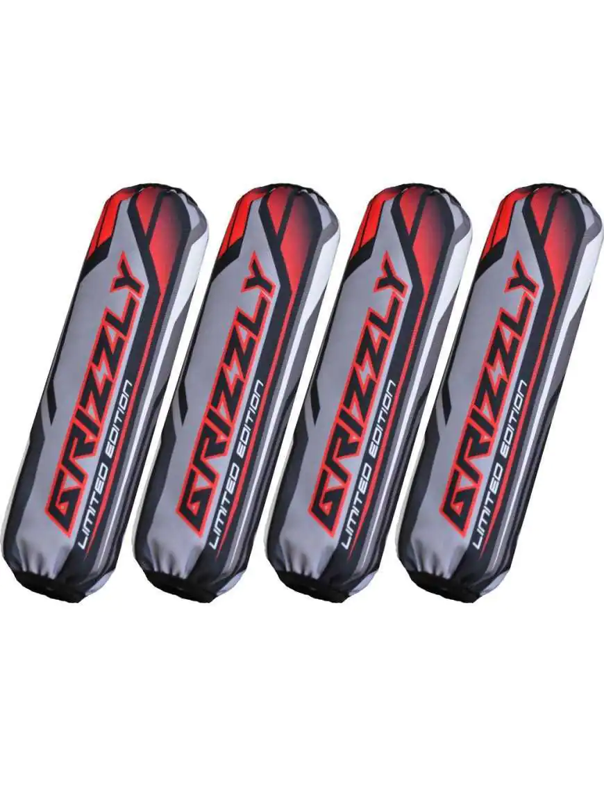 Shock Covers Yamaha Grizzly 660 700 Gray Red New Model