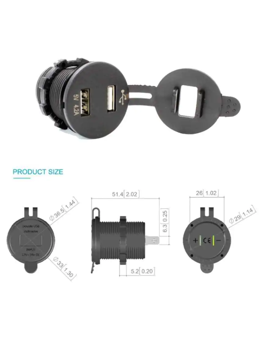 Universal USB Socket with Backlight and Charging Display